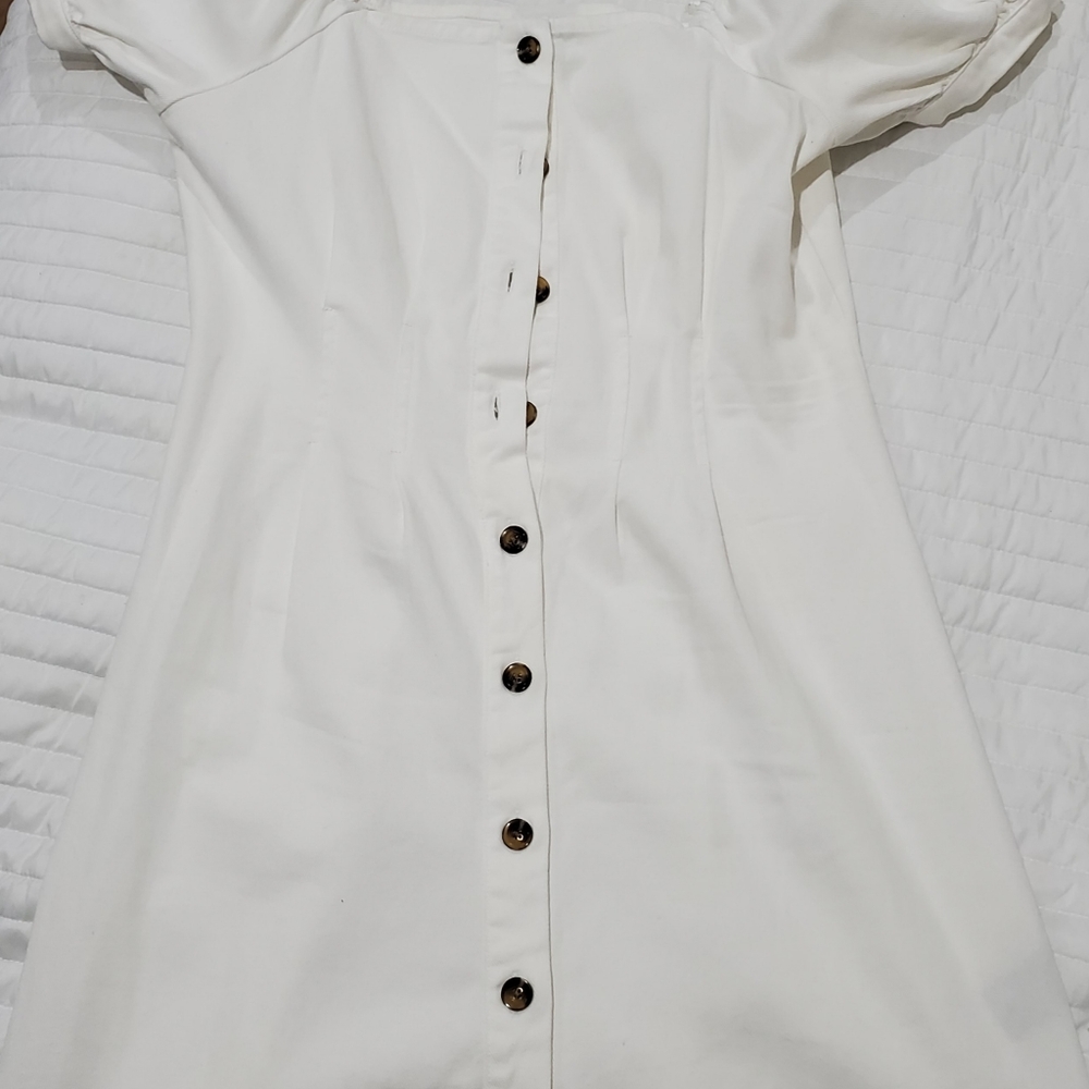 Target White dress puffy arms white summer dress